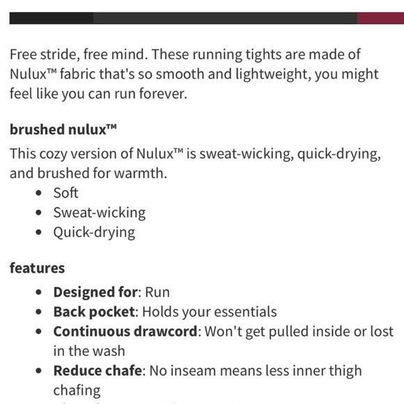 Lululemon Base Pace High-Rise Tight *Brushed Nulux Mulled Wine | Size: 6 - Picture 4 of 7